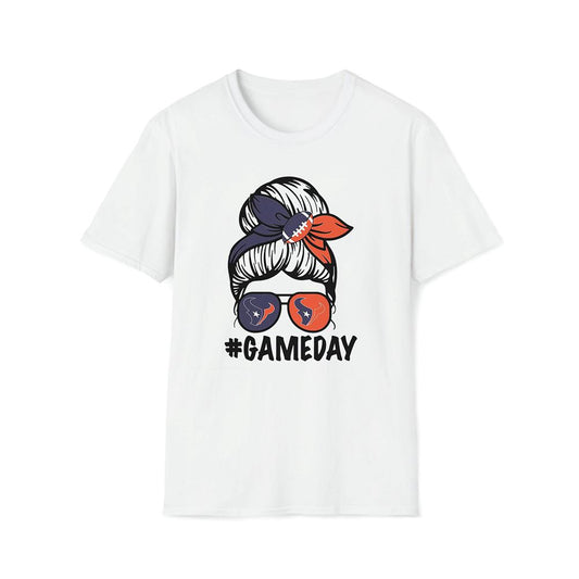 Messy Bun Houston Texans Premium T Shirt, Mother's Day Premium T Shirt, Mom Shirt