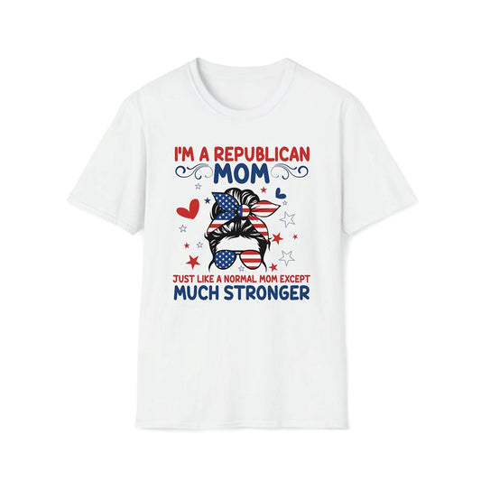 Messy Bun I'M A Republican Mom Premium T Shirt, Mother's Day Premium T Shirt, Mom Shirt