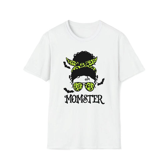 Messy Bun Momster Curly Hair Premium T Shirt, Mama Premium T Shirt, Mother's Day Premium T Shirt, Mom Shirt