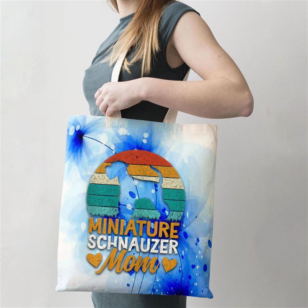 Miniatur Schnauzer Mom Pet Dog Breed Pet Paw Tote Bag, Women Tote Bag, Canvas Tote Bag, Printed Tote Bag