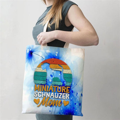 Miniatur Schnauzer Mom Pet Dog Breed Pet Paw Tote Bag, Women Tote Bag, Canvas Tote Bag, Printed Tote Bag