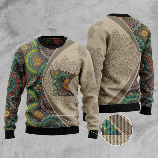 Minnesota Mandala Ugly Christmas Sweater, Funny Xmas Sweater, Sweater Xmas