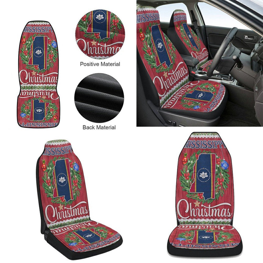 Mississippi Christmas Merry Christmas Cars Seat Cover, Christmas Car Seat Covers, Car Decor Gift