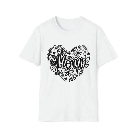 Mom Floral Heart Premium T Shirt, Mother's Day Premium T Shirt, Mom Shirt
