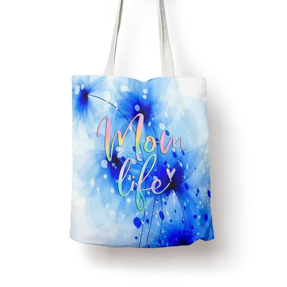 Mom Life Gifts For Women Mom Life Heart Mama Tie Dye Tote Bag, Women Tote Bag, Canvas Tote Bag, Printed Tote Bag