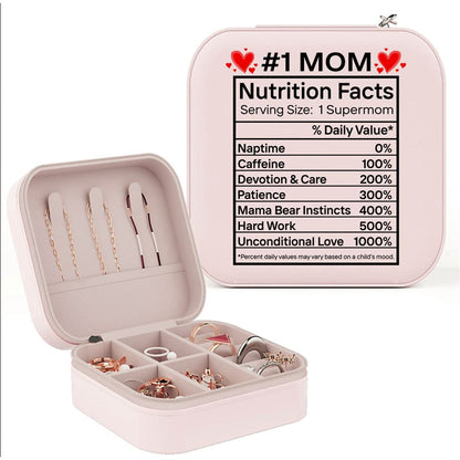 Mom Nutrition Fact Jewelry Box Fashion, Gift For Mother's Day, Mother's Day Jewelry Case, Gift For Her