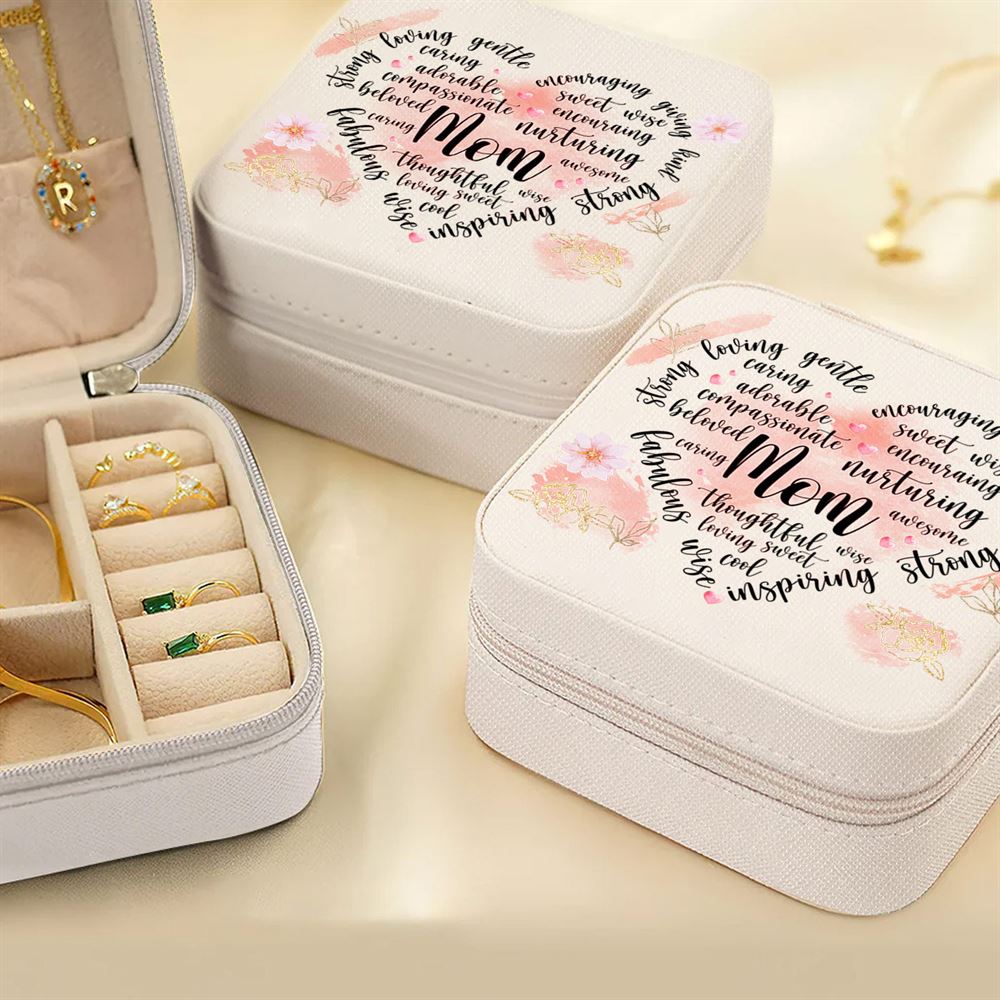 Mom Sweet Heart Jewelry Box, Gift For Best Friends, Mother's Day Jewelry Case, Gift For Her