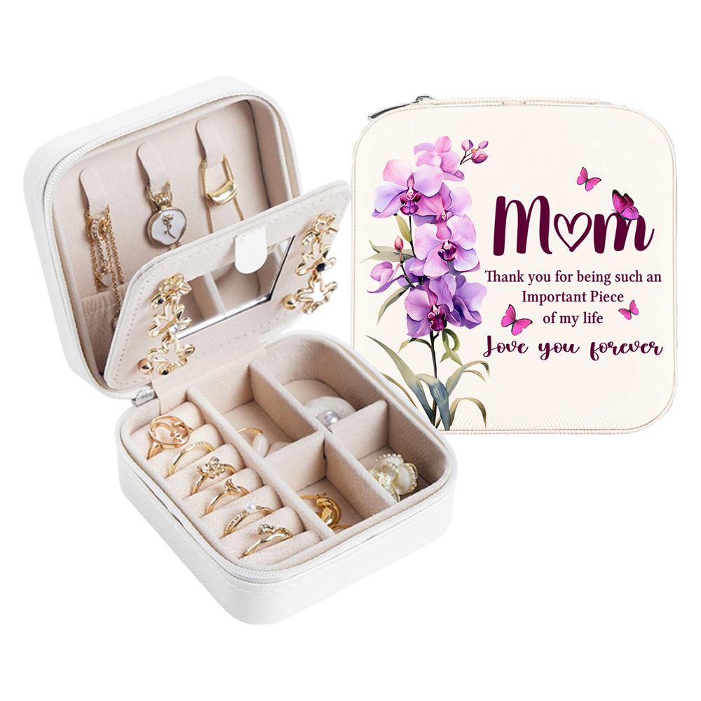 Mom Thank You For Being Such An Important Piece Jewelry Box, Gift For Mother's Day, Mother's Day Jewelry Case, Gift For Her