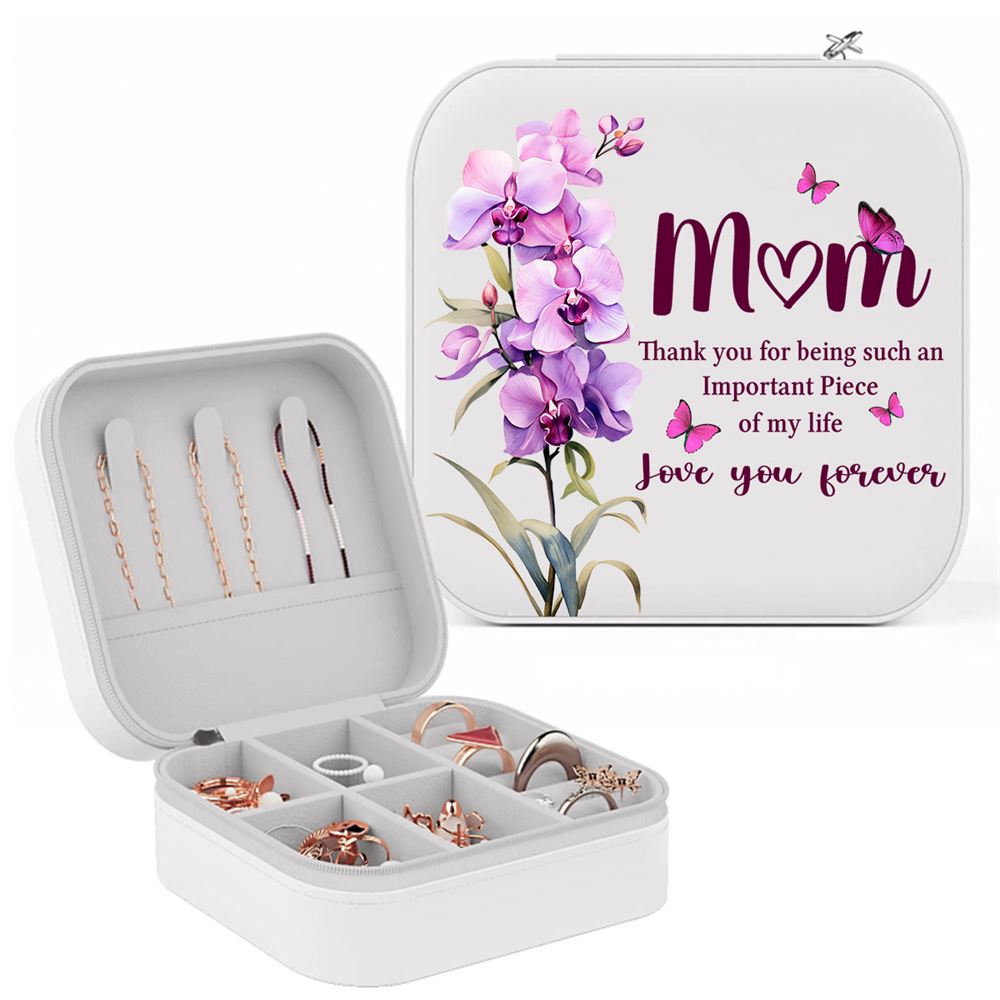 Mom Thank You For Being Such An Important Piece Jewelry Box, Gift For Mother's Day, Mother's Day Jewelry Case, Gift For Her