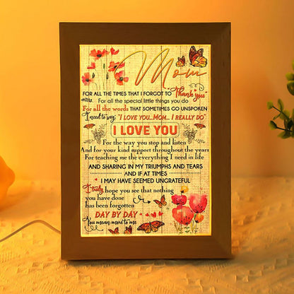 Mom, Thank You For Everything Frame Lamp 1, Mother's Day Night Light, Best Mom Ever, Gift For Mom