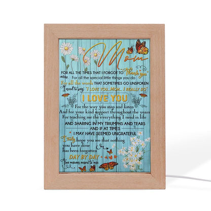 Mom, Thank You For Everything Frame Lamp, Mother's Day Night Light, Best Mom Ever, Gift For Mom