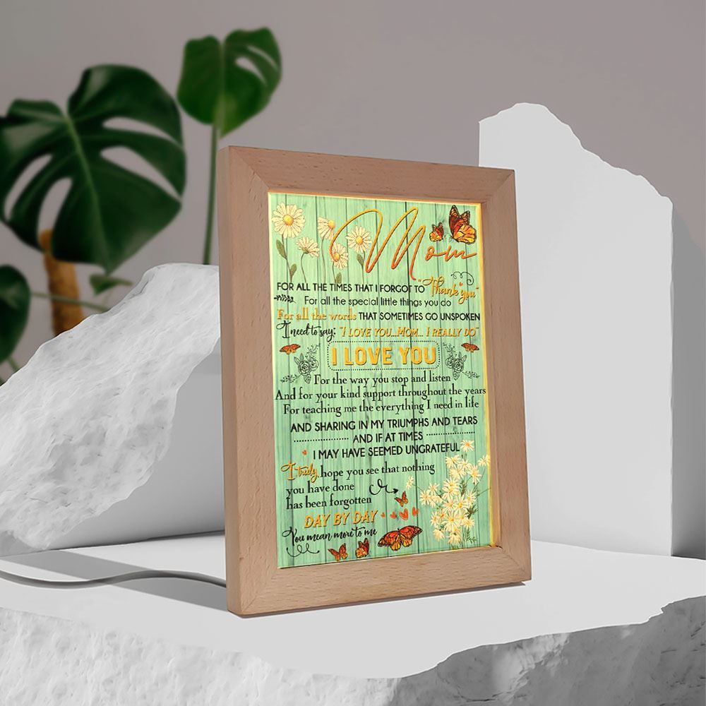 Mom, Thank You For Everything Frame Lamp, Mother's Day Night Light, Best Mom Ever, Gift For Mom