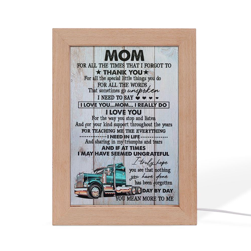 Mom, Thank You For Everything Truck Frame Lamp, Mother's Day Night Light, Best Mom Ever, Gift For Mom