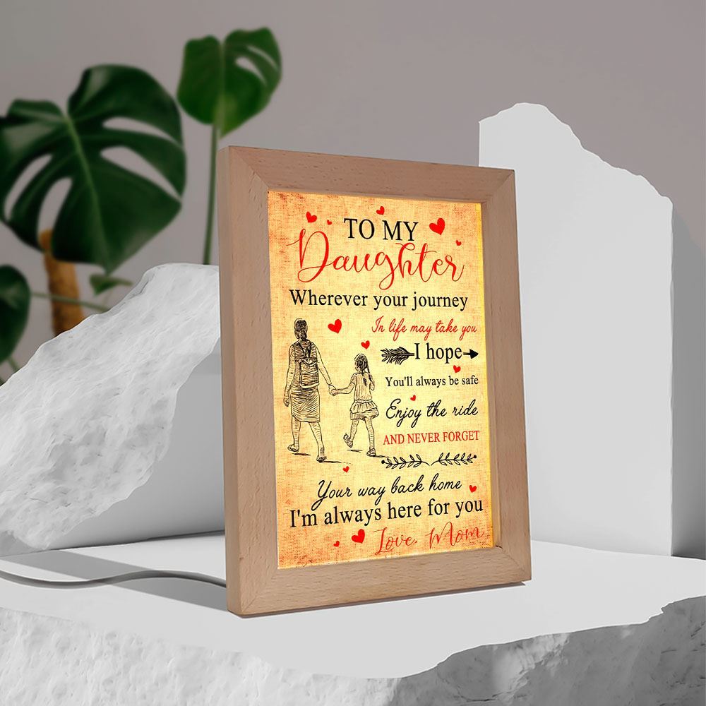 Mom To Daughter - I'M Always Here For You Vertical Frame Lamp, Mother's Day Night Light, Best Mom Ever, Gift For Mom