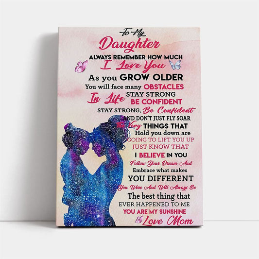Mom To Daughter - You Are My Sunshine Vertical Canvas, Mother's Day Canvas Art, Gift For Mom, Birthday Gift, Mother's Day Wall Art