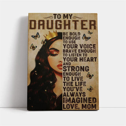 Mom To Daughter Canvas, Mother's Day Canvas Art, Gift For Mom, Birthday Gift, Mother's Day Wall Art