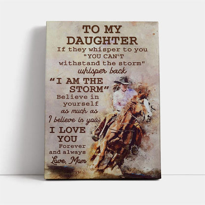 Mom To Daughter Horse Racing Canvas, Mother's Day Canvas Art, Gift For Mom, Birthday Gift, Mother's Day Wall Art