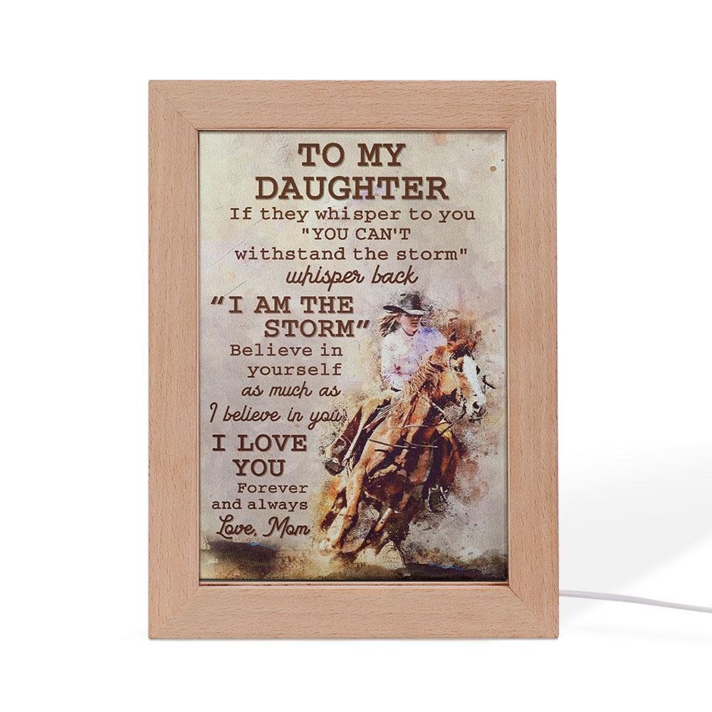 Mom To Daughter Horse Racing Frame Lamp, Mother's Day Night Light, Best Mom Ever, Gift For Mom