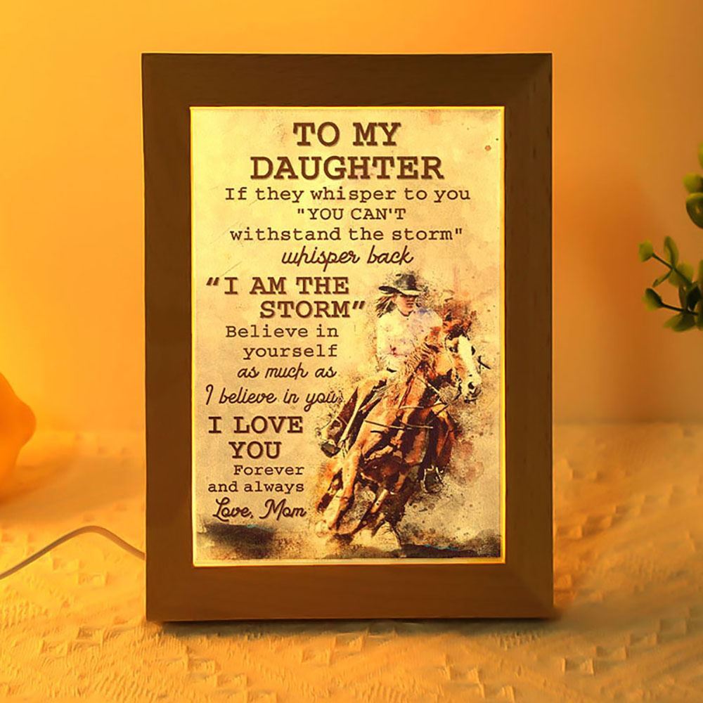 Mom To Daughter Horse Racing Frame Lamp, Mother's Day Night Light, Best Mom Ever, Gift For Mom