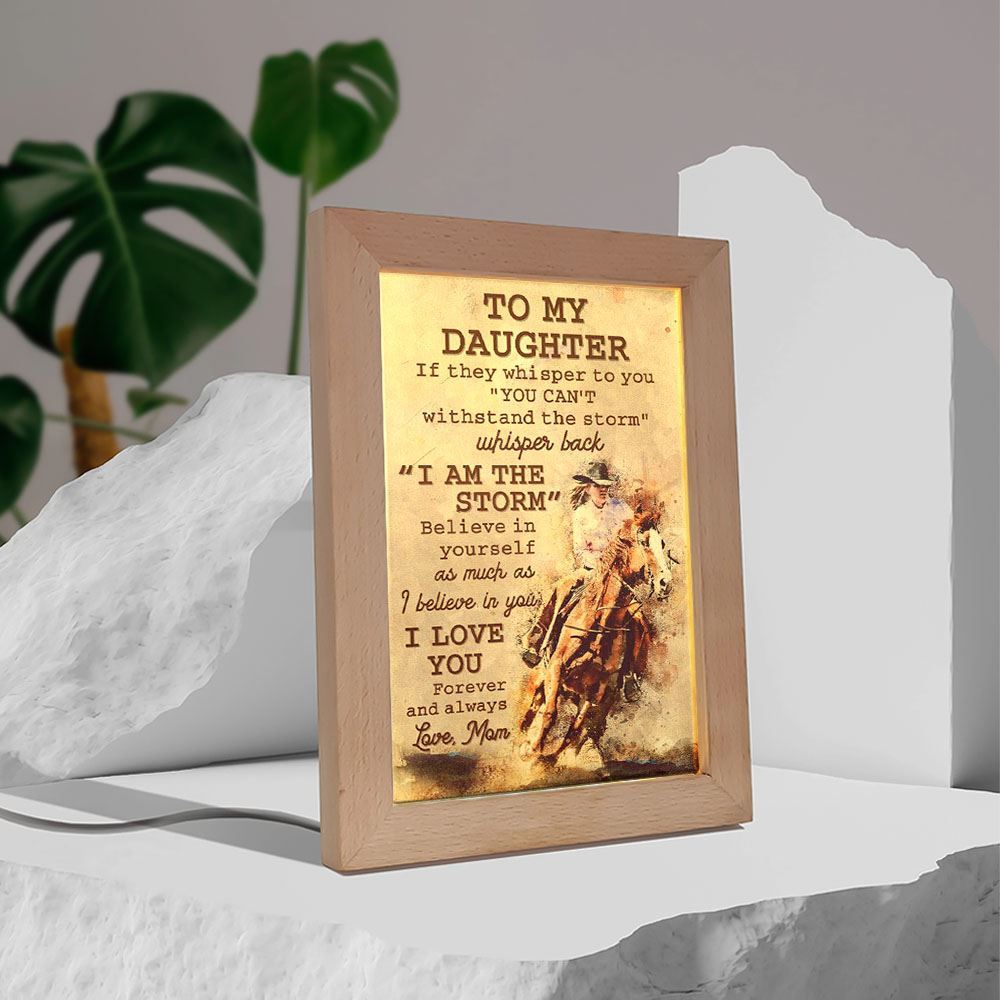 Mom To Daughter Horse Racing Frame Lamp, Mother's Day Night Light, Best Mom Ever, Gift For Mom