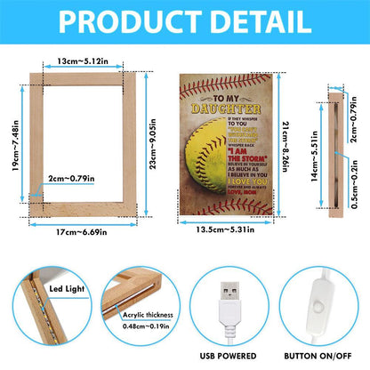 Mom To Daughter, Youre The Storm Frame Lamp, Mother's Day Night Light, Best Mom Ever, Gift For Mom