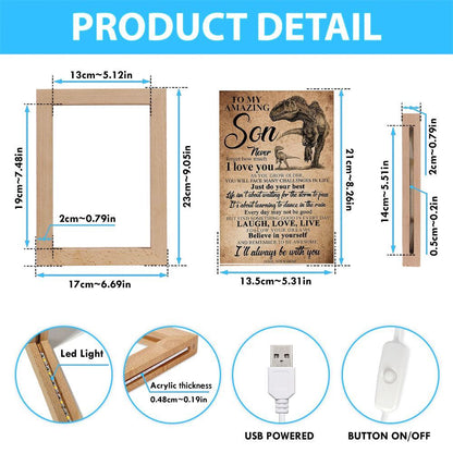 Mom To Son Never Forgot How Much I Love You Frame Lamp, Mother's Day Night Light, Best Mom Ever, Gift For Mom