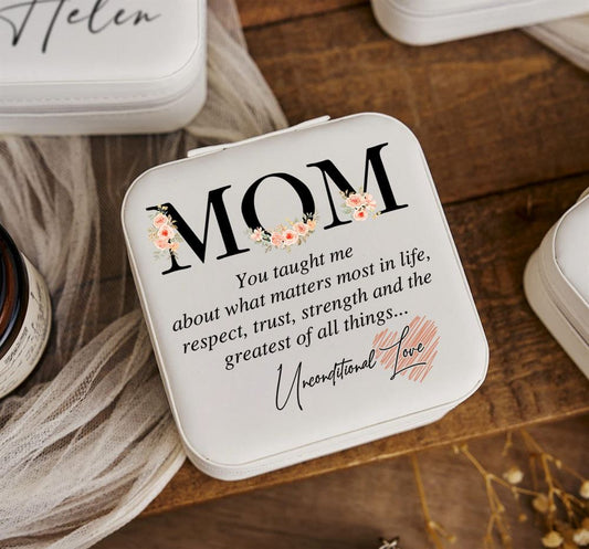 Mom You Taught Me About What Matters Most In Life Jewelry Box, Mother's Day Gifts, Mother's Day Jewelry Case, Gift For Her