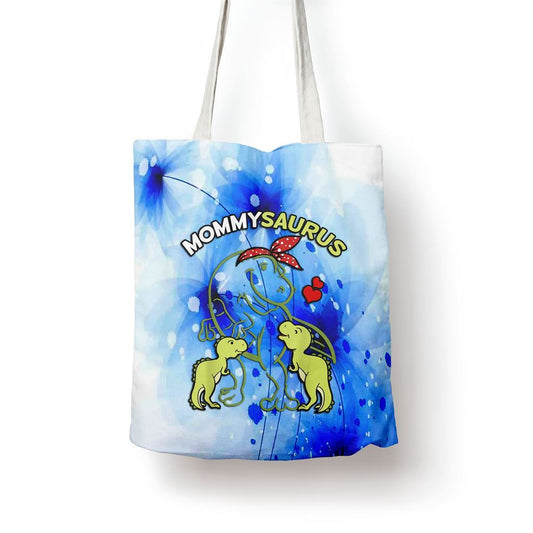 Mommysaurus Mommy 2 Kids Dinosaur Mom Mothers Day Tote Bag, Women Tote Bag, Canvas Tote Bag, Printed Tote Bag