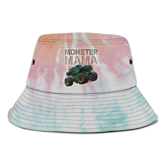 Monster Truck Mama Family Matching Monster Truck Lovers Bucket Hat, Mother's Day Bucker Hat, Tie Dye Bucket Hat, Women's Sun Hats