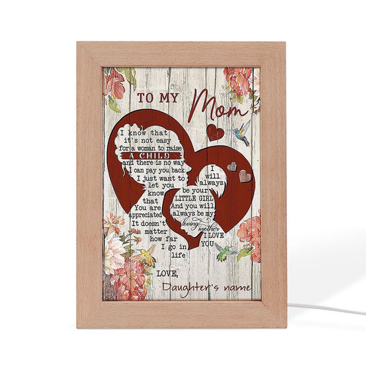 Mother I Know That Its Not Easy Personalized Frame Lamp, Mother's Day Night Light, Best Mom Ever, Gift For Mom