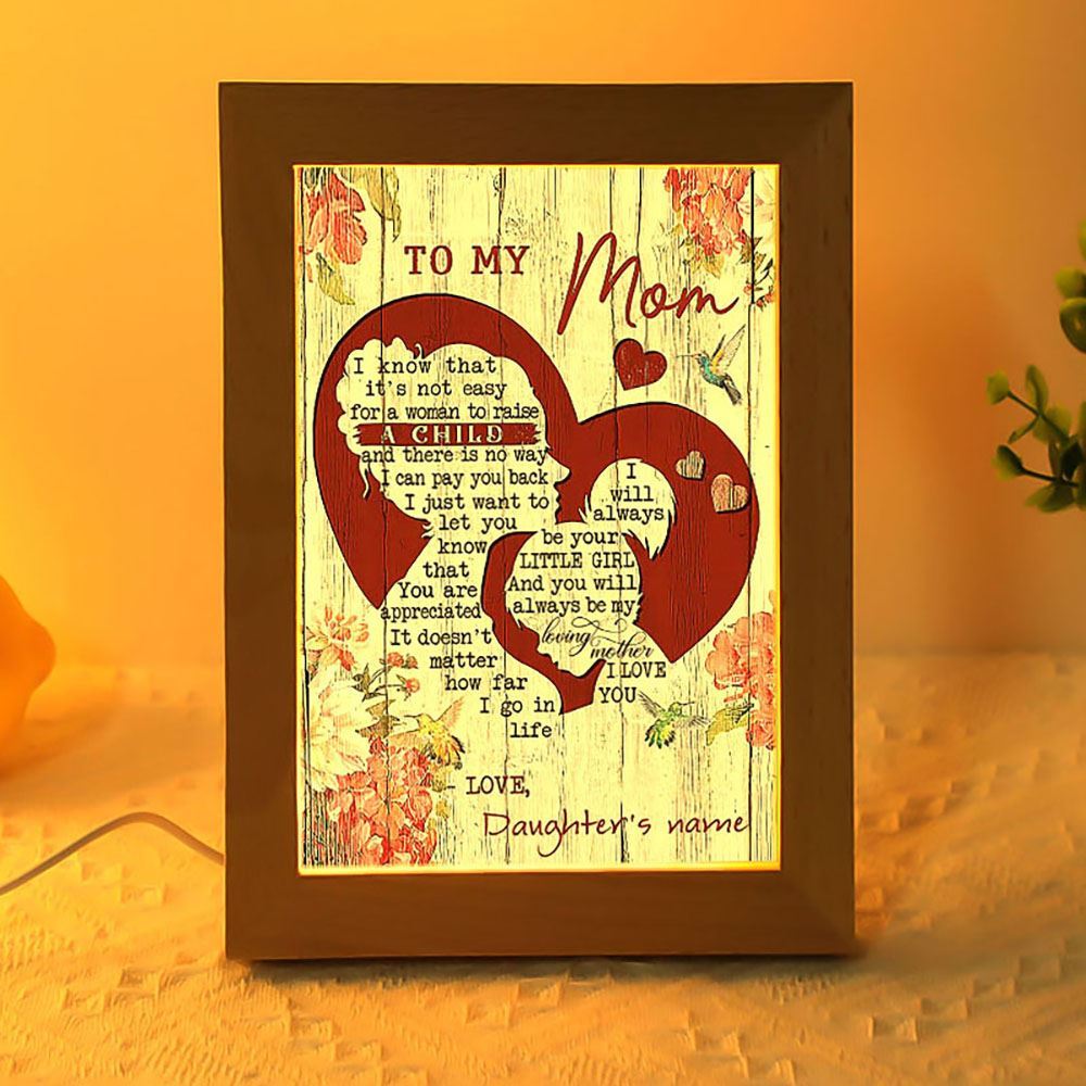 Mother I Know That Its Not Easy Personalized Frame Lamp, Mother's Day Night Light, Best Mom Ever, Gift For Mom