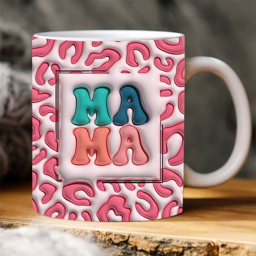 Mother's Day 3D Mug, 3D Retro Groovy Mama Inflated Mug, Mom 3D Inflated Mug, Gift For Mom
