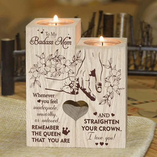 Mother's Day Candle Holders, Candlestick To My Badass Mom Candle Holder Remember The Queen That You Are Candle Holder