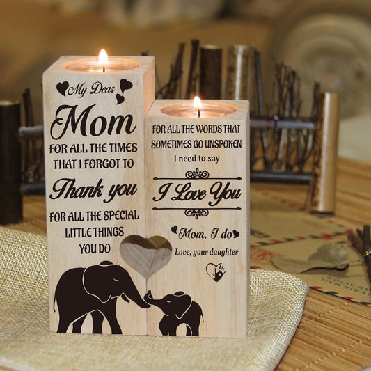 Mother's Day Candle Holders, My Dear Mom, Thank You For All The Special Little Things You Do Heart Candle Holders