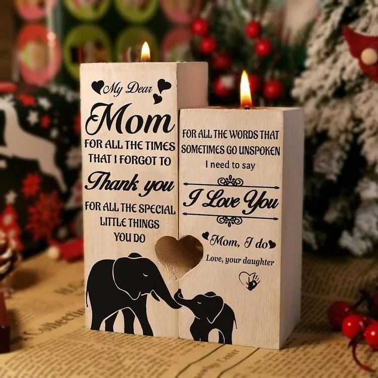 Mother's Day Candle Holders, To Mom Candle Holder From Daughter I Love You Pair Candle Holders