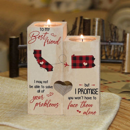 Mother's Day Candle Holders, To My Bestfriend, I May Not Be Able To Solve All Of Your Problems Heart Candle Holders