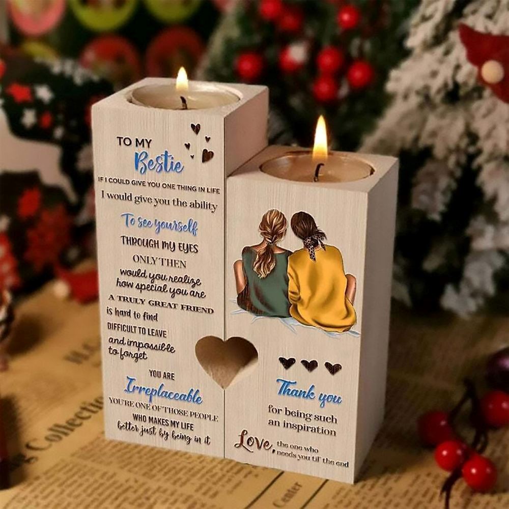 Mother's Day Candle Holders, To My Bestie, If I Could Give You One Thing In Life I Would Give You Ths Ability To See Youself Heart Candle Holders