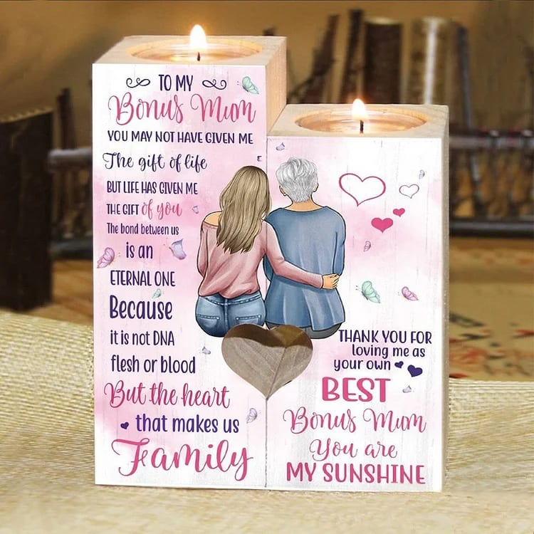 Mother's Day Candle Holders, To My Bonus Mom, You Are My Sunshine Candle Holder
