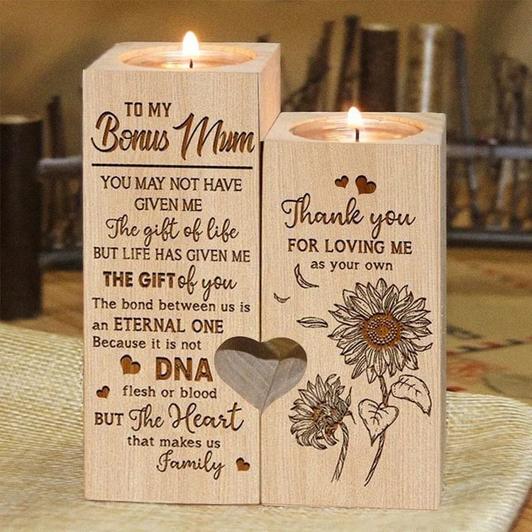 Mother's Day Candle Holders, To My Bonus Mom, You May Not Have Give Me The Gift Of Lift But Life Has Given Me The Gift Of You Candle Holder
