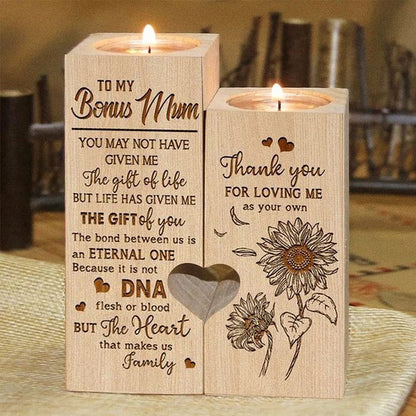 Mother's Day Candle Holders, To My Bonus Mom, You May Not Have Give Me The Gift Of Lift But Life Has Given Me The Gift Of You Candle Holder