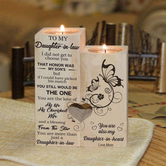 Mother's Day Candle Holders, To My Daughter, If I Could Have Picked His Match You Still Would Be The One Heart Candle Holders