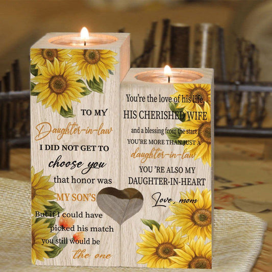 Mother's Day Candle Holders, To My Daughter, In, Law, I Did Not Get To Choose You That Honor Was My Son'S Heart Candle Holders 1
