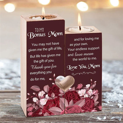 Mother's Day Candle Holders, To My Dear Mom Heart Candle Holders, Thank You For Everything You Do For Me, Heart Candle Holder Gifts For Mother