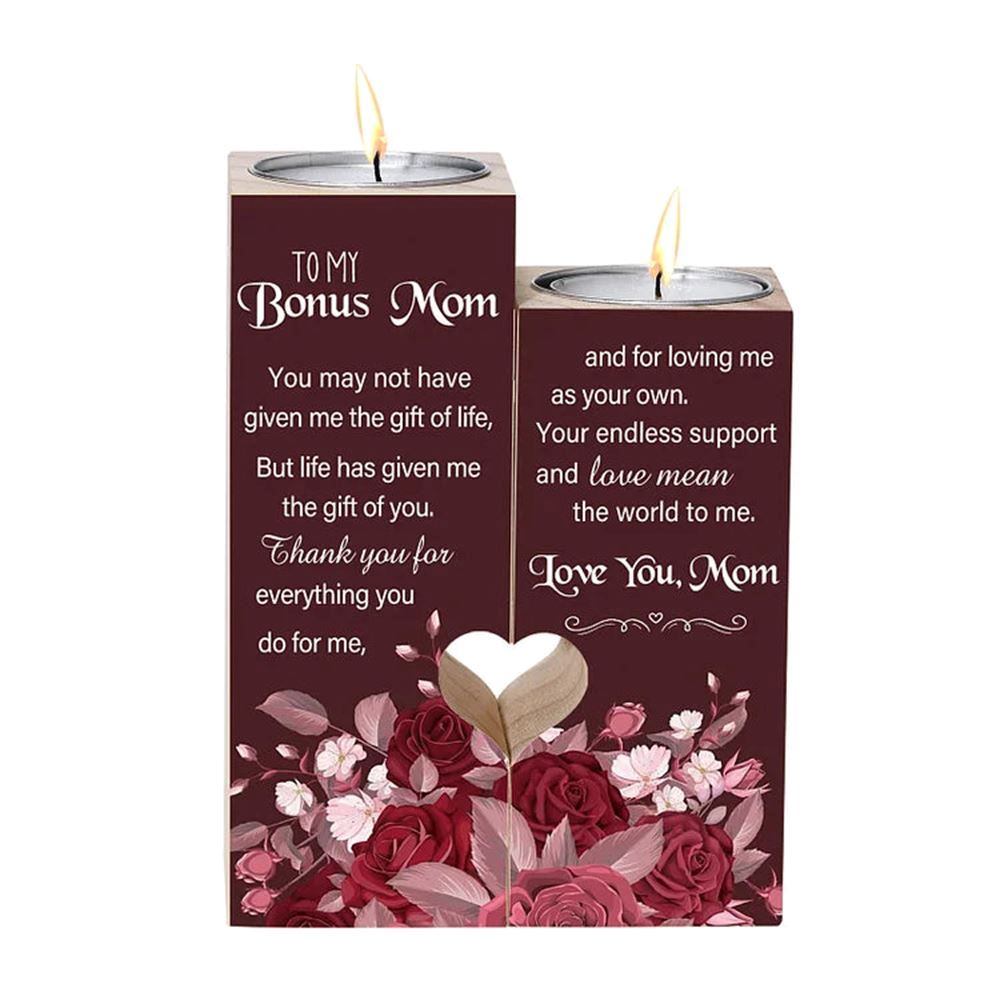 Mother's Day Candle Holders, To My Dear Mom Heart Candle Holders, Thank You For Everything You Do For Me, Heart Candle Holder Gifts For Mother