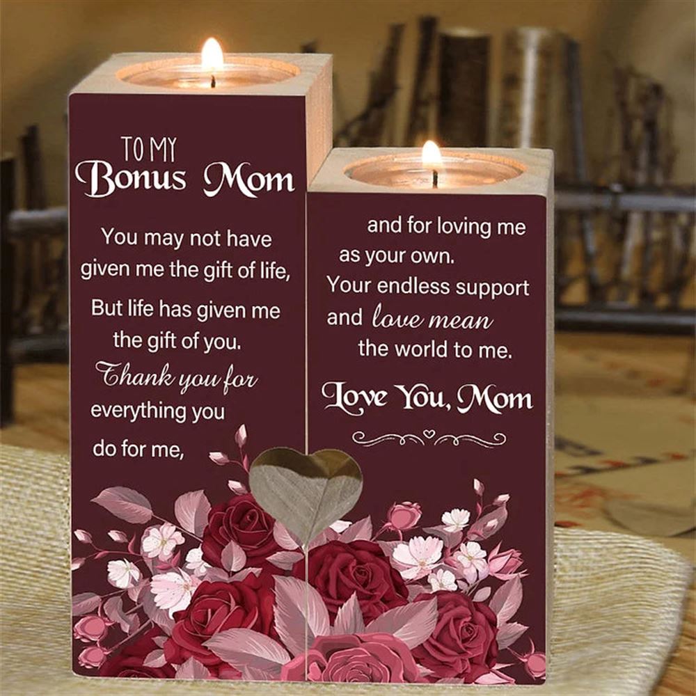 Mother's Day Candle Holders, To My Dear Mom Heart Candle Holders, Thank You For Everything You Do For Me, Heart Candle Holder Gifts For Mother