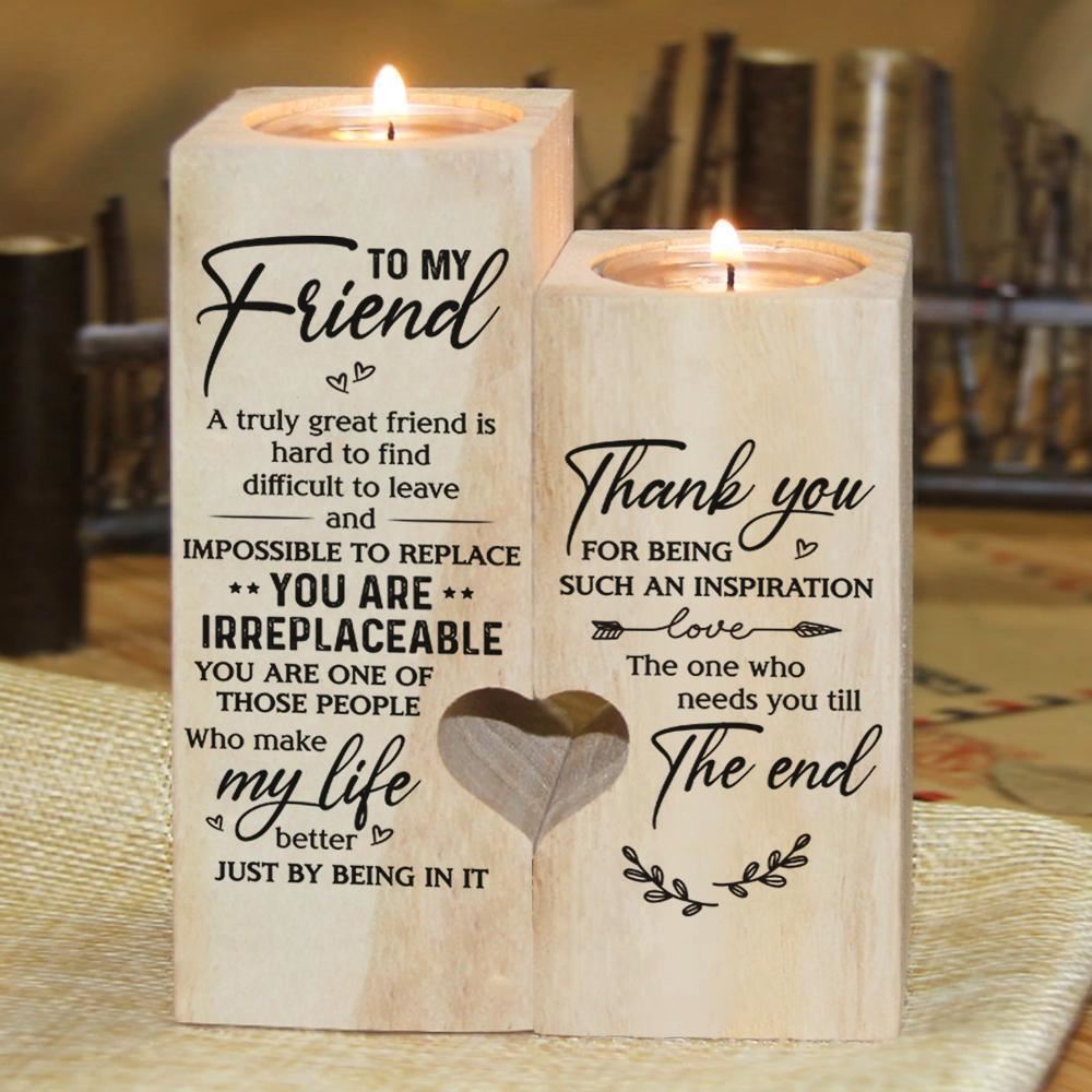 Mother's Day Candle Holders, To My Friend, Thank You For Being Such An Inspiration Heart Candle Holders