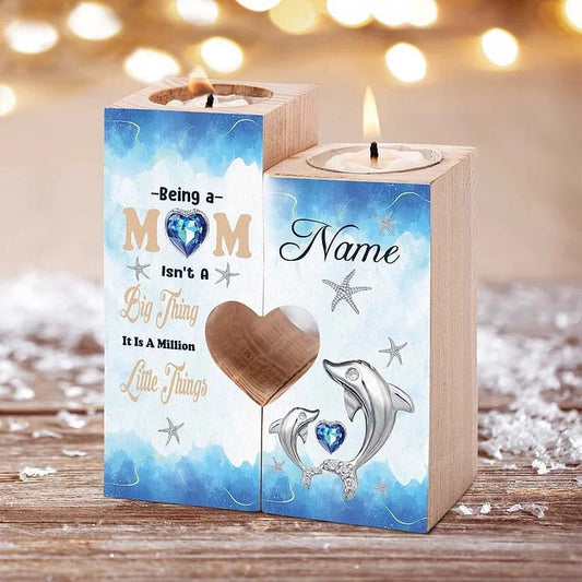 Mother's Day Candle Holders, To My Mom, Being A Mom Isn't A Big Thing It Is A Million Little Things, Personalized Wooden Candlestick
