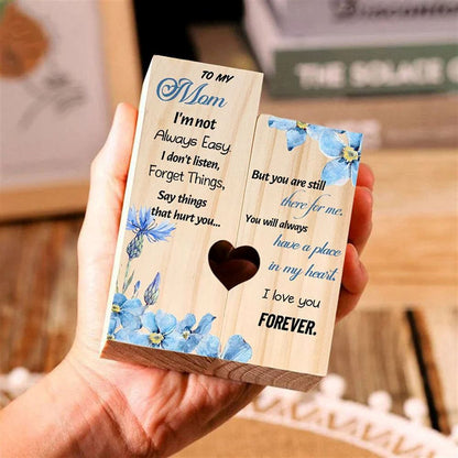 Mother's Day Candle Holders, To My Mom Flower Heart Candle Holders, You Will Always Have A Place In My Heart, Heart Candle Holder Gifts For Mother
