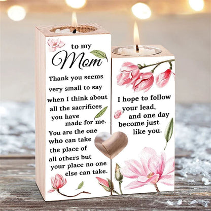 Mother's Day Candle Holders, To My Mom Heart Candle Holders, I Hope To Follow Your Lead, Heart Candle Holder Gifts For Mom