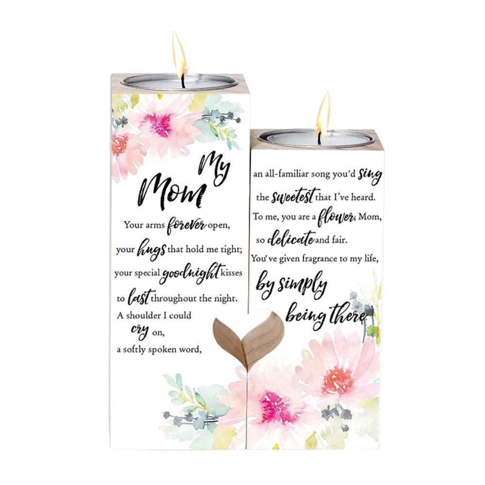 Mother's Day Candle Holders, To My Mom Heart Candle Holders, You Are A Flower, Heart Candle Holder Gifts For Mom